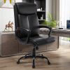 Free Shipping soft Padded Mid-Back Office Computer Desk Chair with Armrest; Leather office Chair ; PU faux leather;  till function 90-110 degree; blac