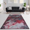 Jersey Area Rugs, Carpets For Livingroom, 7x10 Area Rugs ,3983 Black-Red