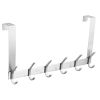 The Door Hooks, Stainless Steel Heavy Duty Over Door Hanger Holder for Coat Robe Hat Clothe Towels Hanging, Bathroom Organizer Towel Rack 6 Hooks