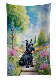 Scottish Terrier Spring Path Kitchen Towel Dish Cloths Guest Hand Towel Decorative Bathroom Towel for Face,Tea, Dishcloth, Kitchen and Bath