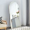 The 4th generation floor standing full-length rearview mirror. Metal framed arched wall mirror, bathroom makeup mirror