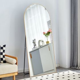 The 4th generation floor standing full-length rearview mirror. Metal framed arched wall mirror, bathroom makeup mirror