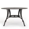 Outdoor Cast Aluminum Circular Dining Table, Bronze