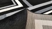 Jersey Area Rugs, Carpets For Livingroom, 7x10 Area Rugs ,1925 Black-Grey