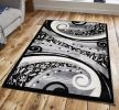 Jersey Area Rugs, Carpets For Livingroom, 7x10 Area Rugs ,1843 Black-Bone