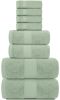 Luxury Green Bath Towel Set Combed Cotton Hotel Quality Absorbent 8 Piece Towels | 2 Bath Towels | 2 Hand Towels | 4 Washcloths