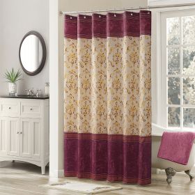 Muwago Luxury Royal Scroll Style Shower Curtain Colorful Waterproof Mildew Proofing Fabric Bathing Cover Aethetic Bathroom Decor (size: W72"*H72")