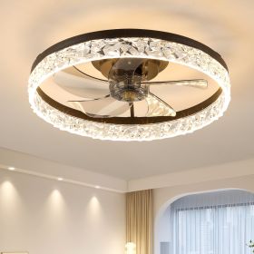 Ceiling Fan with Lights Dimmable LED (Color: as Pic)